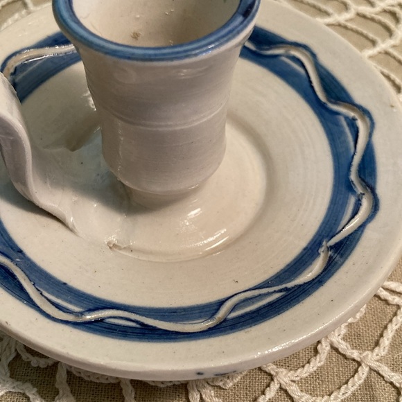 Vintage Handmade Pottery Candlestick Holder - Picture 2 of 14